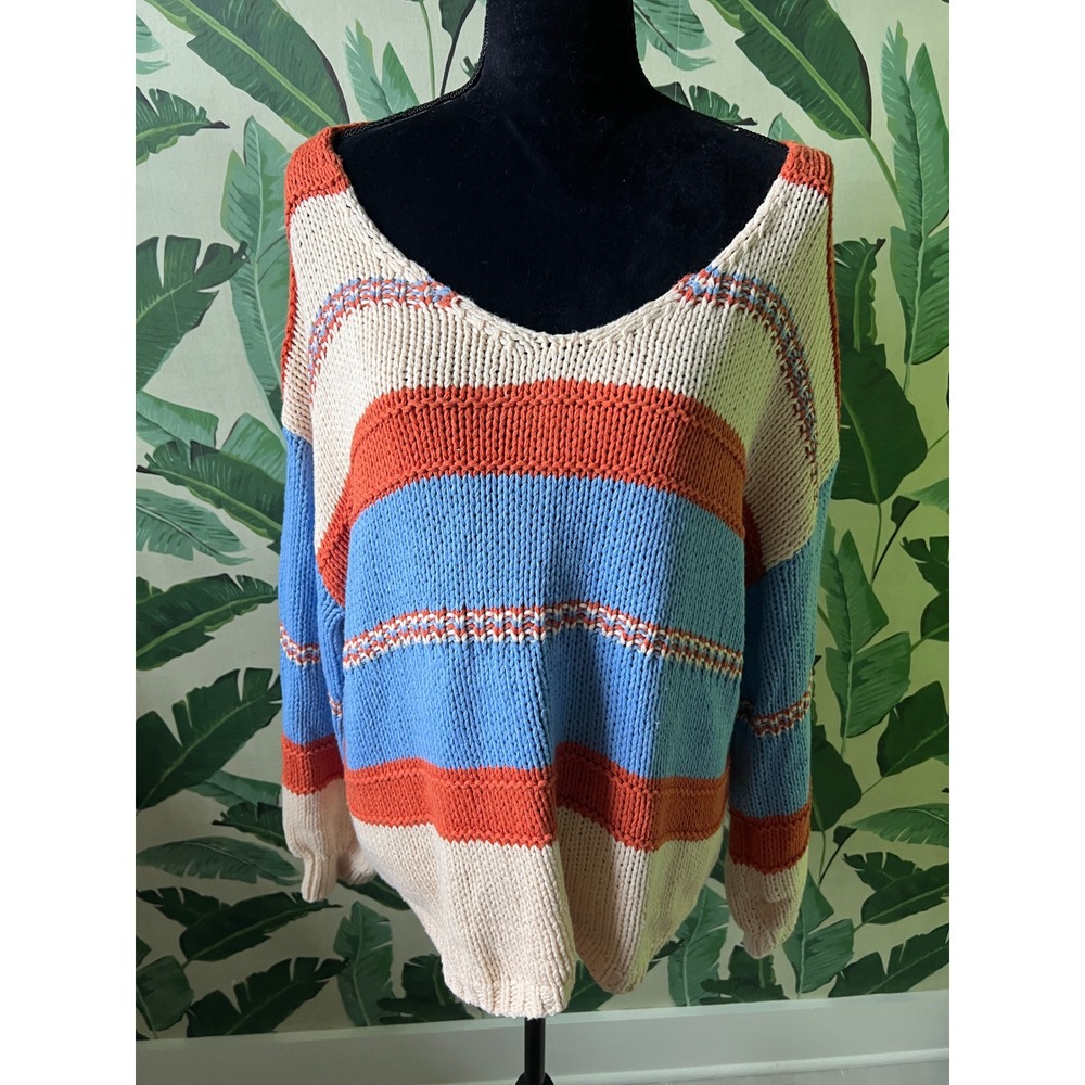 Unbranded Striped Knit Sweater Women Large Multicolor